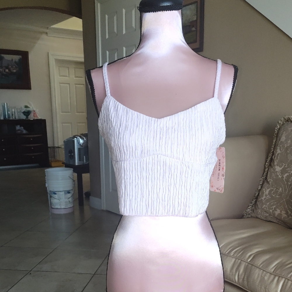 SHEIN Cream Textured Camisole Top